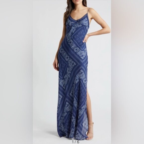 EUC LoveshackFancy Deyo Silk Maxi Bandana Dress - Picture 1 of 11